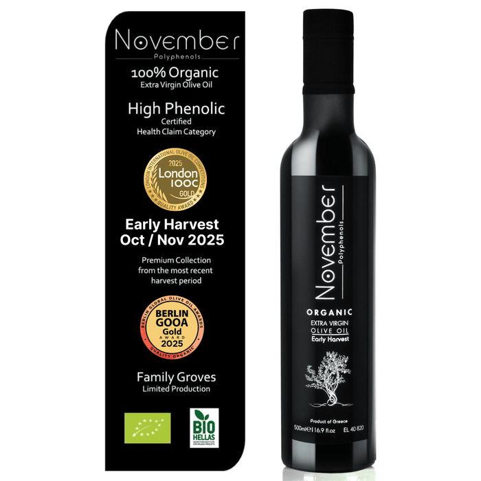 November Polyphenols Early Harvest Extra Virgin Organic Olive Oil (500ml)