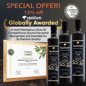 15% OFF with 3 or more MasWorth Family Groves 100% Extra Virgin Olive Oil - Fresh Harvest (750ml)